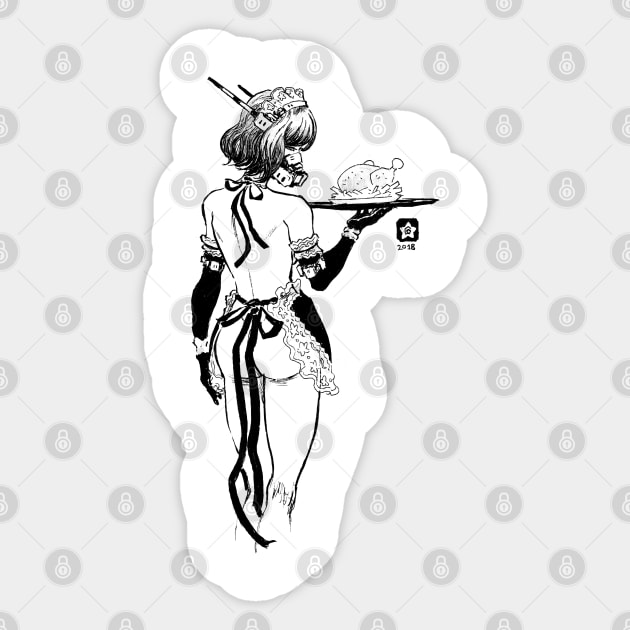 Cyberpunk Maid Sticker by Novanim